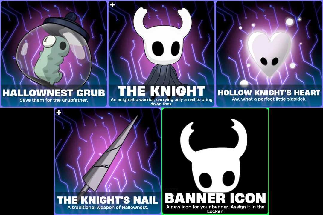اسکرین شاتی از باندل Hollow Knight در فروشگاه Fortnite