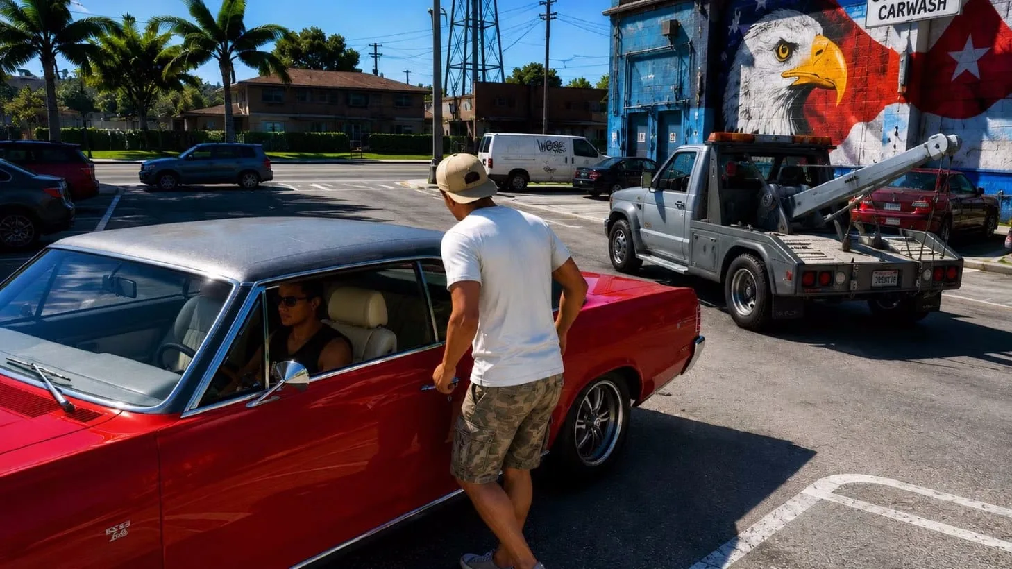 جیسون و لوسیا در حال گفتگو در GTA 6