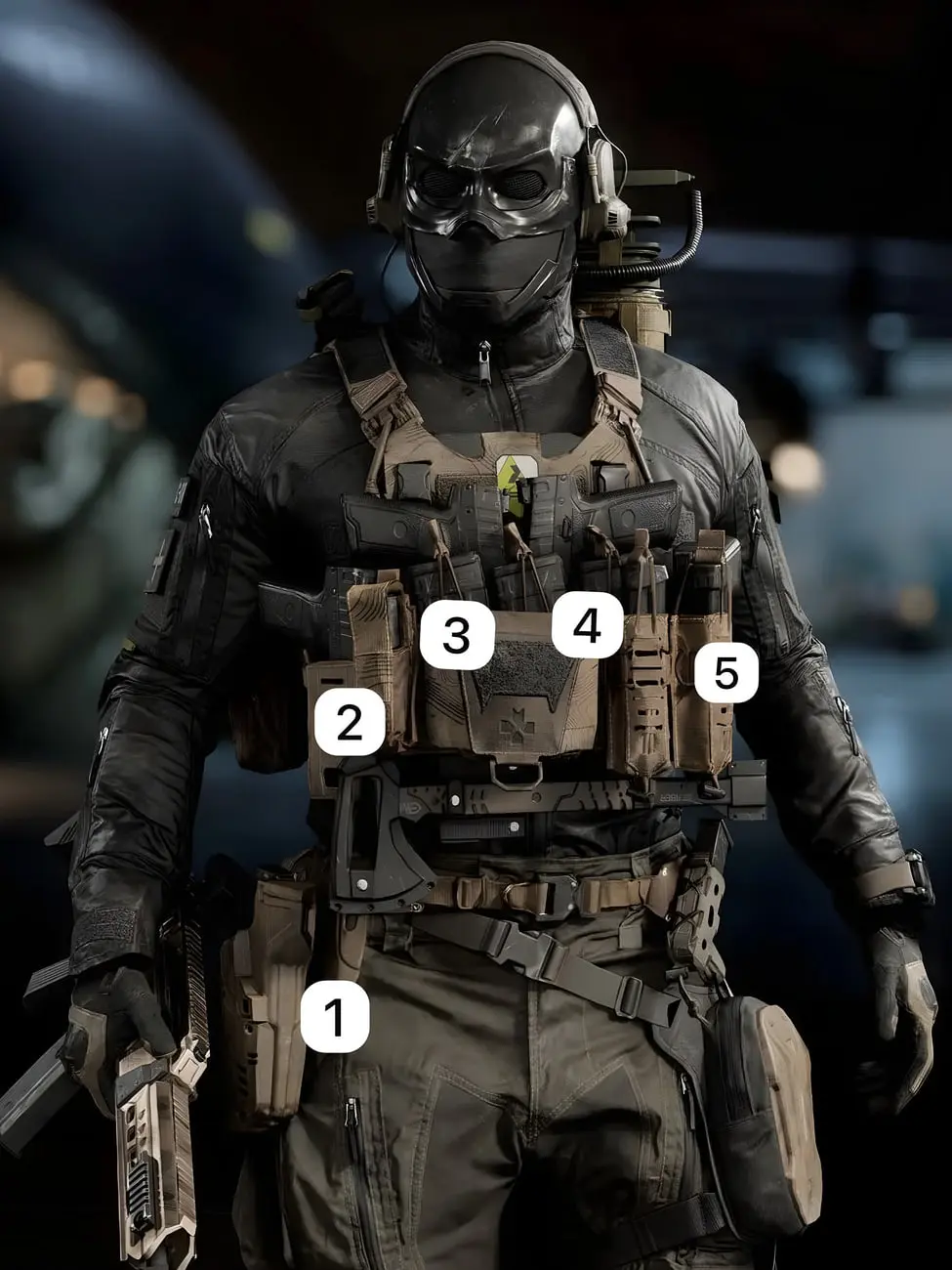 تصویری از یک اسکین Battlefield 6 با ماسک بتمن بدون گوش