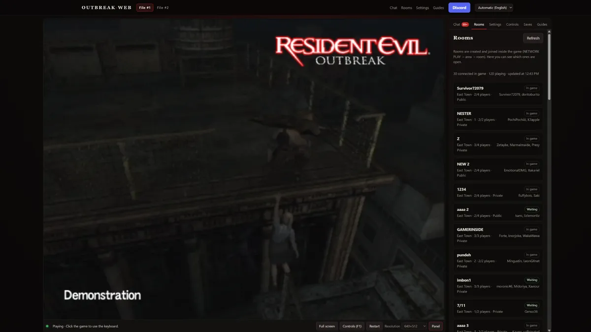 بازی Resident Evil Outbreak در مرورگر